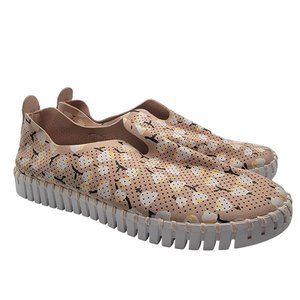 Ilse Jacobsen Tulip 139 Womens 8.5 Adobe Rose Fabric Perforated Slip On Sneakers